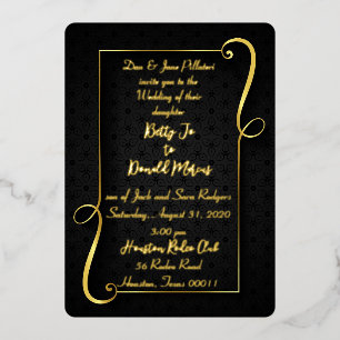 Twirling Together Foil Wedding Invitation Foil Invitation