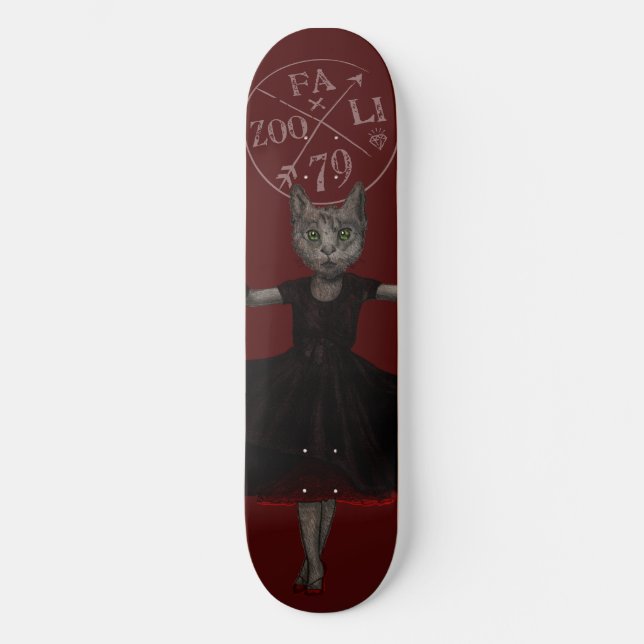 Twirling, Twirling, Couture Kitty Skateboard Deck (Front)