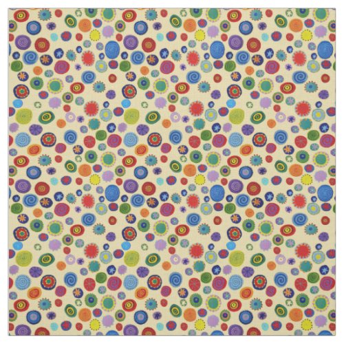 Twirly Party Dots Multicolor Fabric