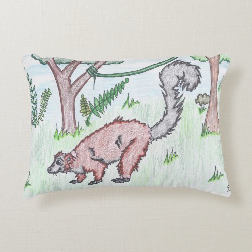 TWIS blairsanimalcorner Red Ruffed Lemur Pillow