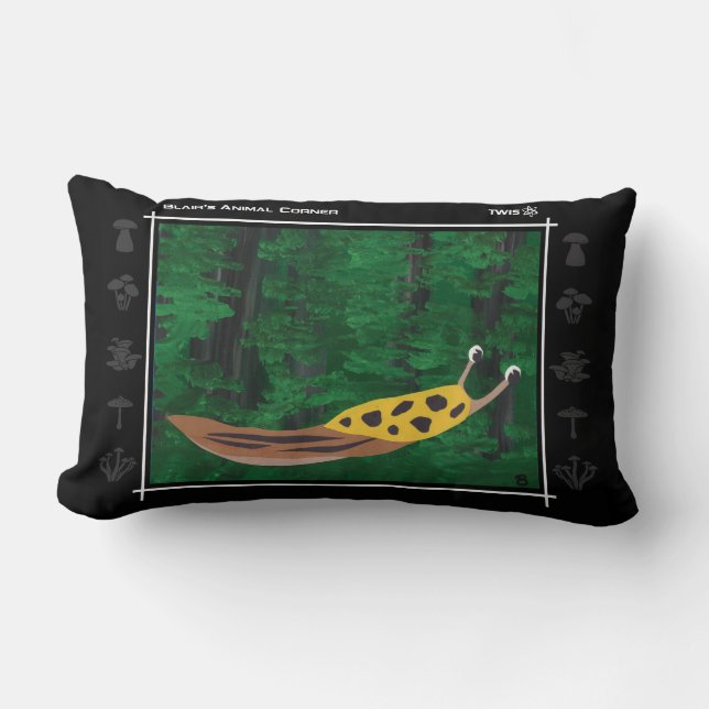TWIS Pillow: Blair's Animal Corner Banana Slug Lumbar Pillow (Front)