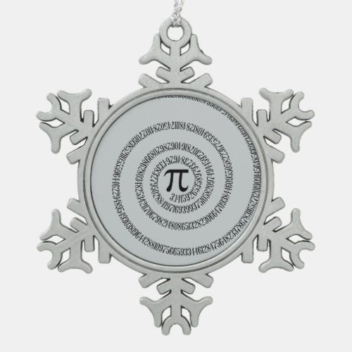 Twist for Pi Click Customize to Change Grey Color Snowflake Pewter Christmas Ornament