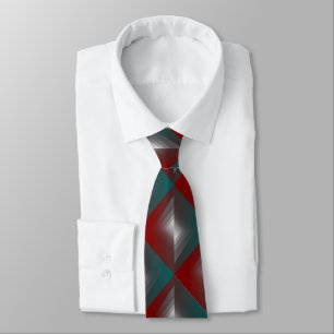 Twist of gray on teal burgundy neck tie