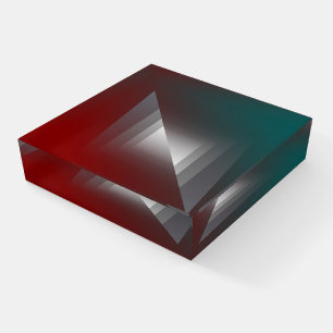 Twist of gray on teal burgundy paperweight
