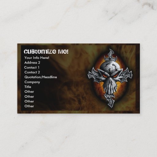 Customizable Twist Skull and Cross Business Card
