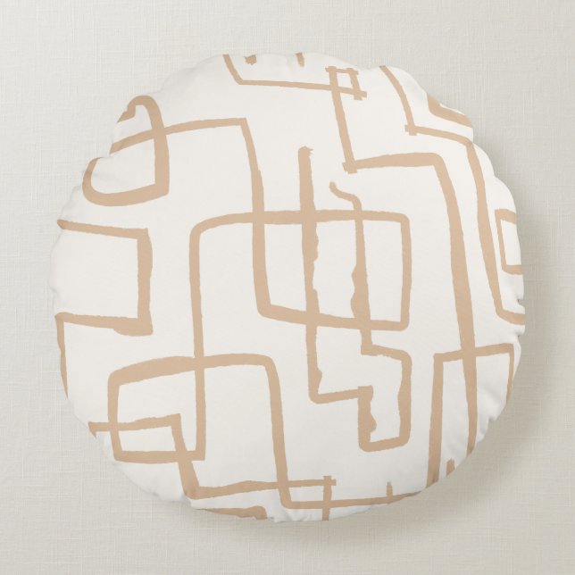 Twist & Turn Neutral Pastel  Round Pillow (Front)
