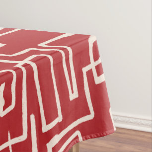 Twist & Turn Red White Tablecloth