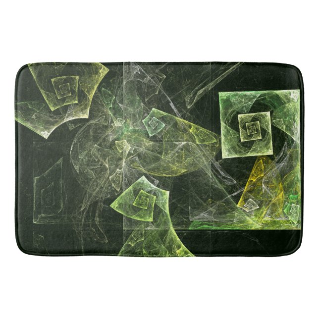 Twisted Balance Fractal Geometry Light Abstract Bathroom Mat (Front)