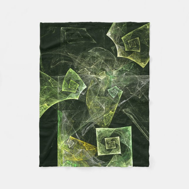 Twisted Balance Fractal Geometry Light Abstract Fleece Blanket (Front)
