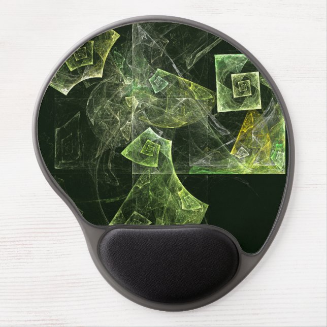 Twisted Balance Fractal Geometry Light Abstract Gel Mouse Pad (Front)
