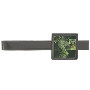 Twisted Balance Fractal Geometry Light Abstract Gunmetal Finish Tie Clip