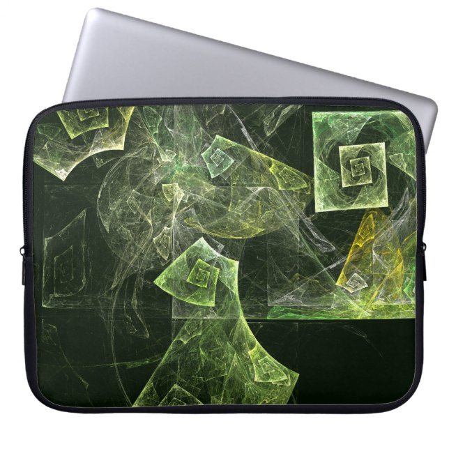 Twisted Balance Fractal Geometry Light Abstract Laptop Sleeve (Front)