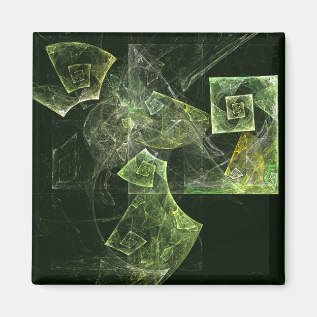 Twisted Balance Fractal Geometry Light Abstract Magnet (Front)
