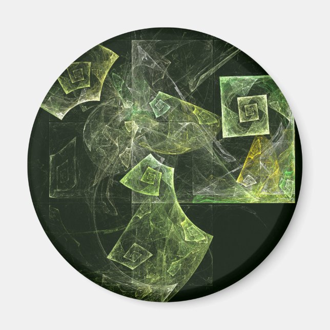 Twisted Balance Fractal Geometry Light Abstract Magnet (Front)