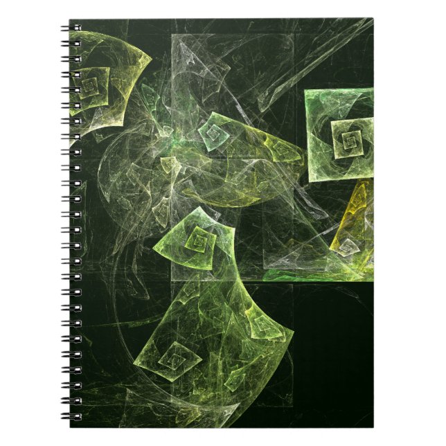 Twisted Balance Fractal Geometry Light Abstract Notebook (Front)