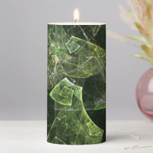Twisted Balance Fractal Geometry Light Abstract Pillar Candle