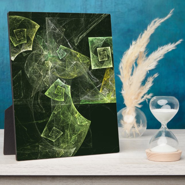 Twisted Balance Fractal Geometry Light Abstract Plaque (Side)