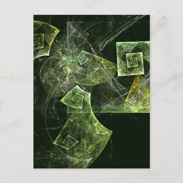 Twisted Balance Fractal Geometry Light Abstract Postcard (Front)