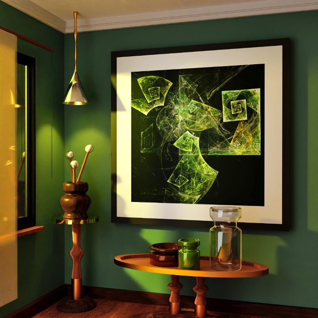 Twisted Balance Fractal Geometry Light Abstract Poster (Twisted Balance Abstract Art Poster)