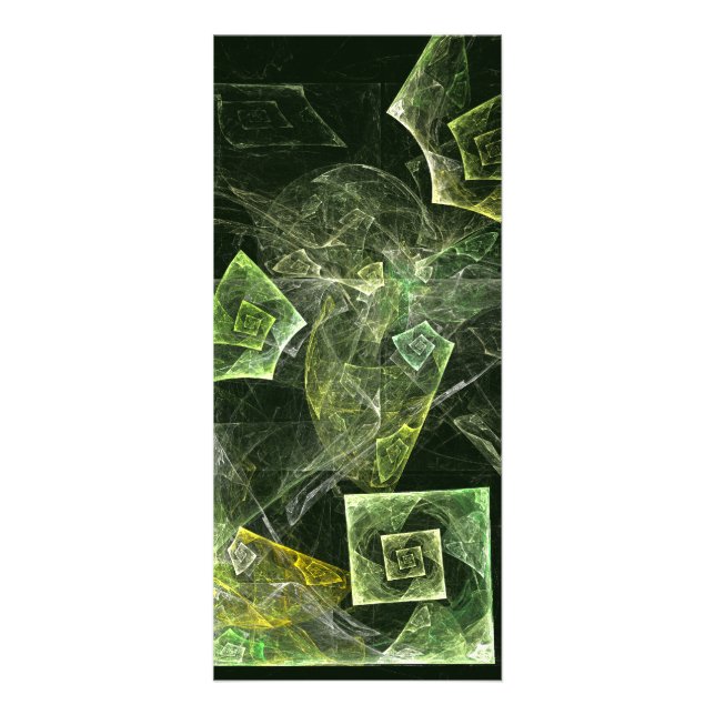 Twisted Balance Fractal Geometry Light Abstract Rack Card (Front)