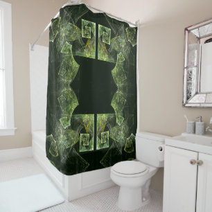 Twisted Balance Fractal Geometry Light Abstract Shower Curtain