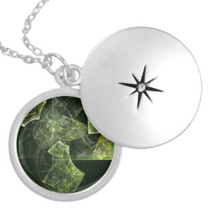 Twisted Balance Fractal Geometry Light Abstract Silver Plated Necklace