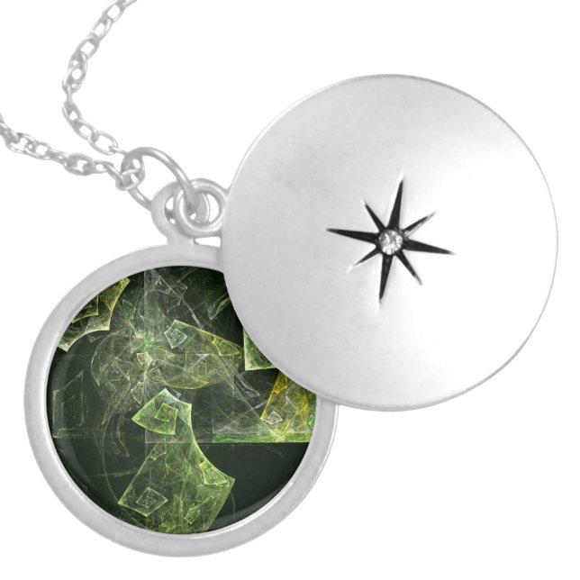Twisted Balance Fractal Geometry Light Abstract Silver Plated Necklace (Front)