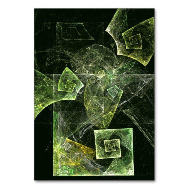 Twisted Balance Fractal Geometry Light Abstract Table Number (Front)
