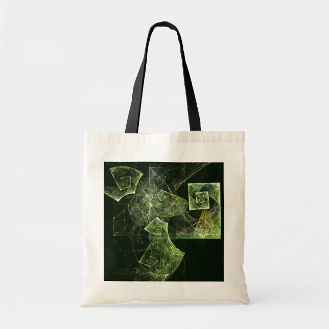 Twisted Balance Fractal Geometry Light Abstract Tote Bag (Front)