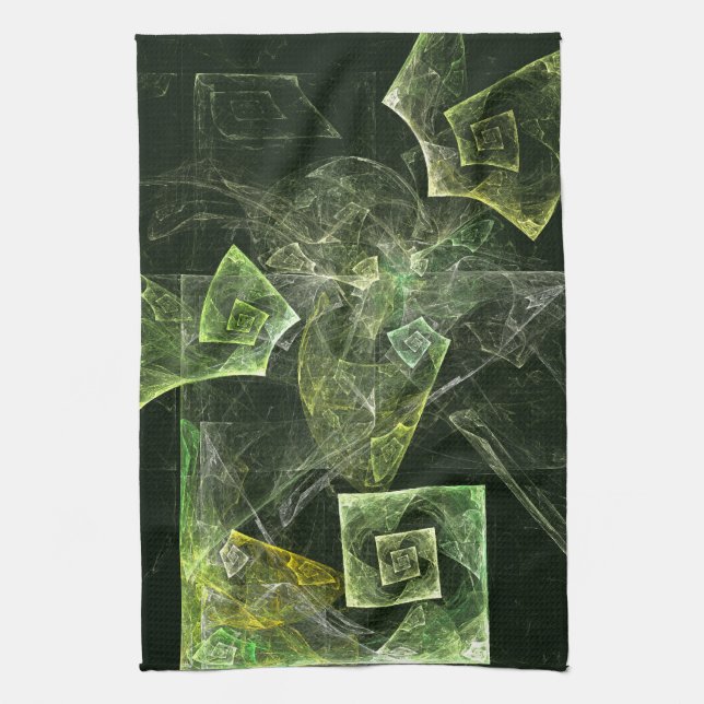 Twisted Balance Fractal Geometry Light Abstract Towel (Vertical)