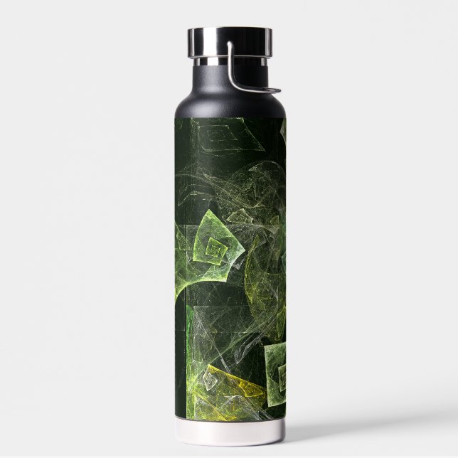 Twisted Balance Fractal Geometry Light Abstract Water Bottle (Left)