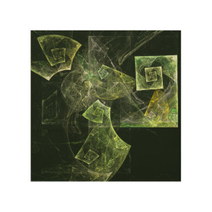 Twisted Balance Fractal Geometry Light Abstract Wood Wall Art