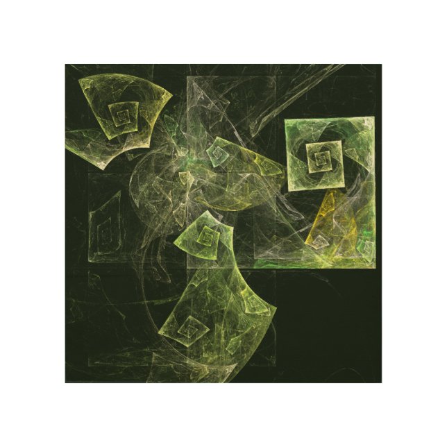 Twisted Balance Fractal Geometry Light Abstract Wood Wall Art (Front)