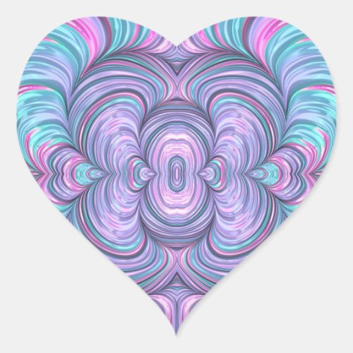  TWISTED  Bright Fractal Design  HEART STICKERS