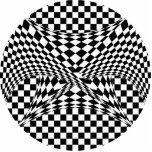 Twisted Checkers by Kenneth Yoncich Cutout<br><div class="desc">Twisted Checkers,  Key Chain.
Images Copyright (C) Kenneth Kenji Yoncich. 
All Rights Reserved.</div>