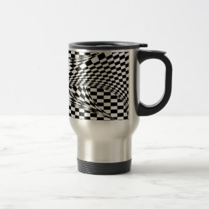 Twisted Checkers by Kenneth Yoncich Travel Mug