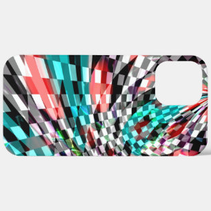 Twisted chess under red and blue color, panorama iPhone 12 pro max case
