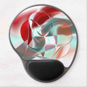Twisted circular pieces in flashy red to coral th gel mouse pad