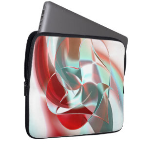 Twisted circular pieces in flashy red to coral th laptop sleeve