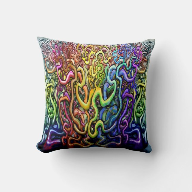 Twisted Colors Throw Pillow (Front)
