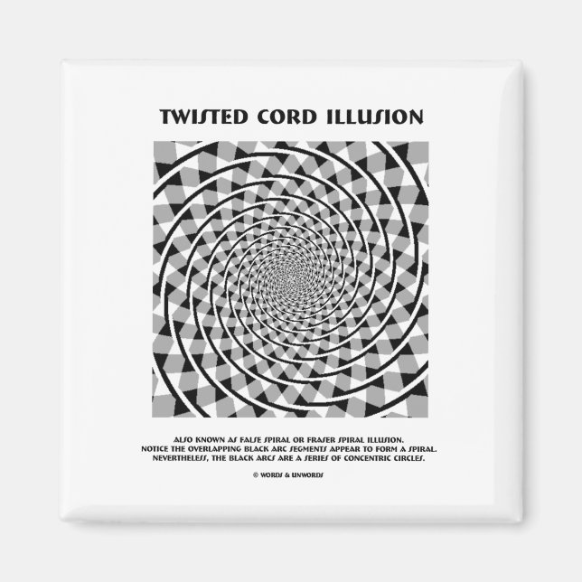 Twisted Cord Illusion (False Spiral) Magnet (Front)