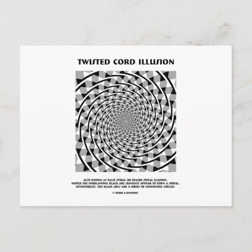 Twisted Cord Illusion False Spiral Postcard