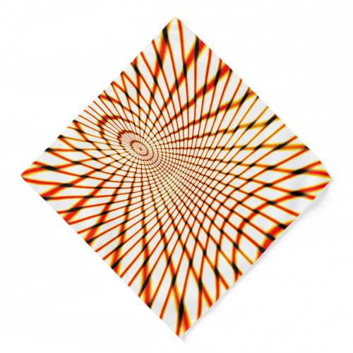 Twisted crossed orange lines forming sunken circle bandana