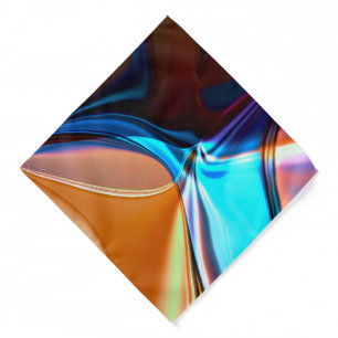 Twisted curves in nickeled blue and acrylic orange bandana