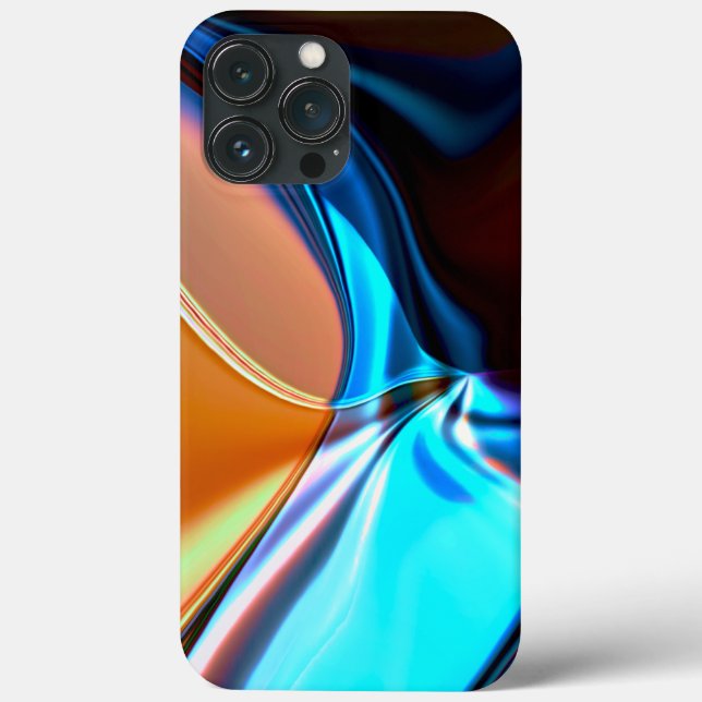 Twisted curves in nickeled blue and acrylic orange Case-Mate iPhone case (Back)