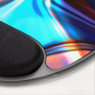 Twisted curves in nickeled blue and acrylic orange gel mouse pad