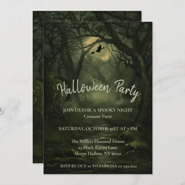 Twisted Forest Halloween Party Invitation (Front/Back)