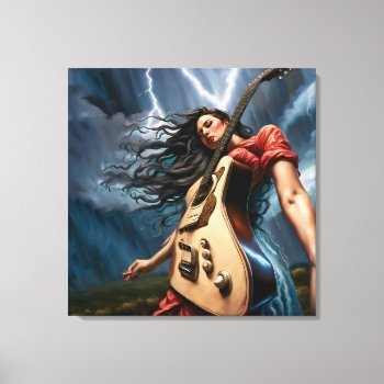 Twisted Guitar Woman Canvas Print by atlanticdreams at Zazzle