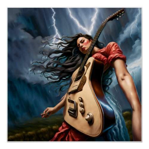 Twisted Guitar Woman Poster