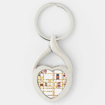 Twisted Heart Metal Keychain by PietMondrianBroadway at Zazzle